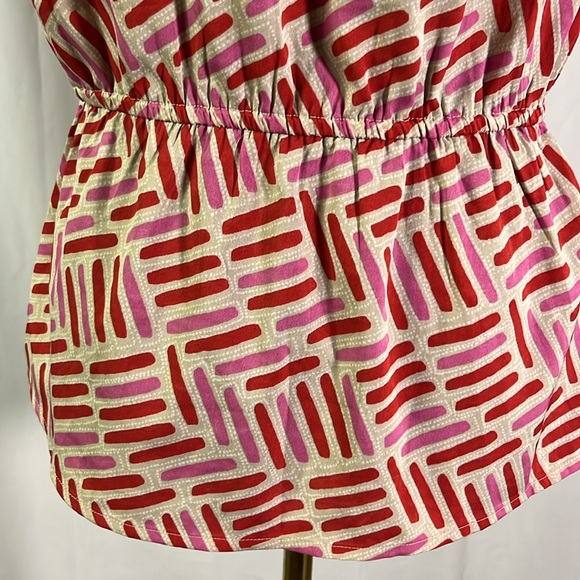 🛍 6 for $35 • Banana Republic Factory Printed Sleeveless Tie Waist Blouse - Picture 14 of 16